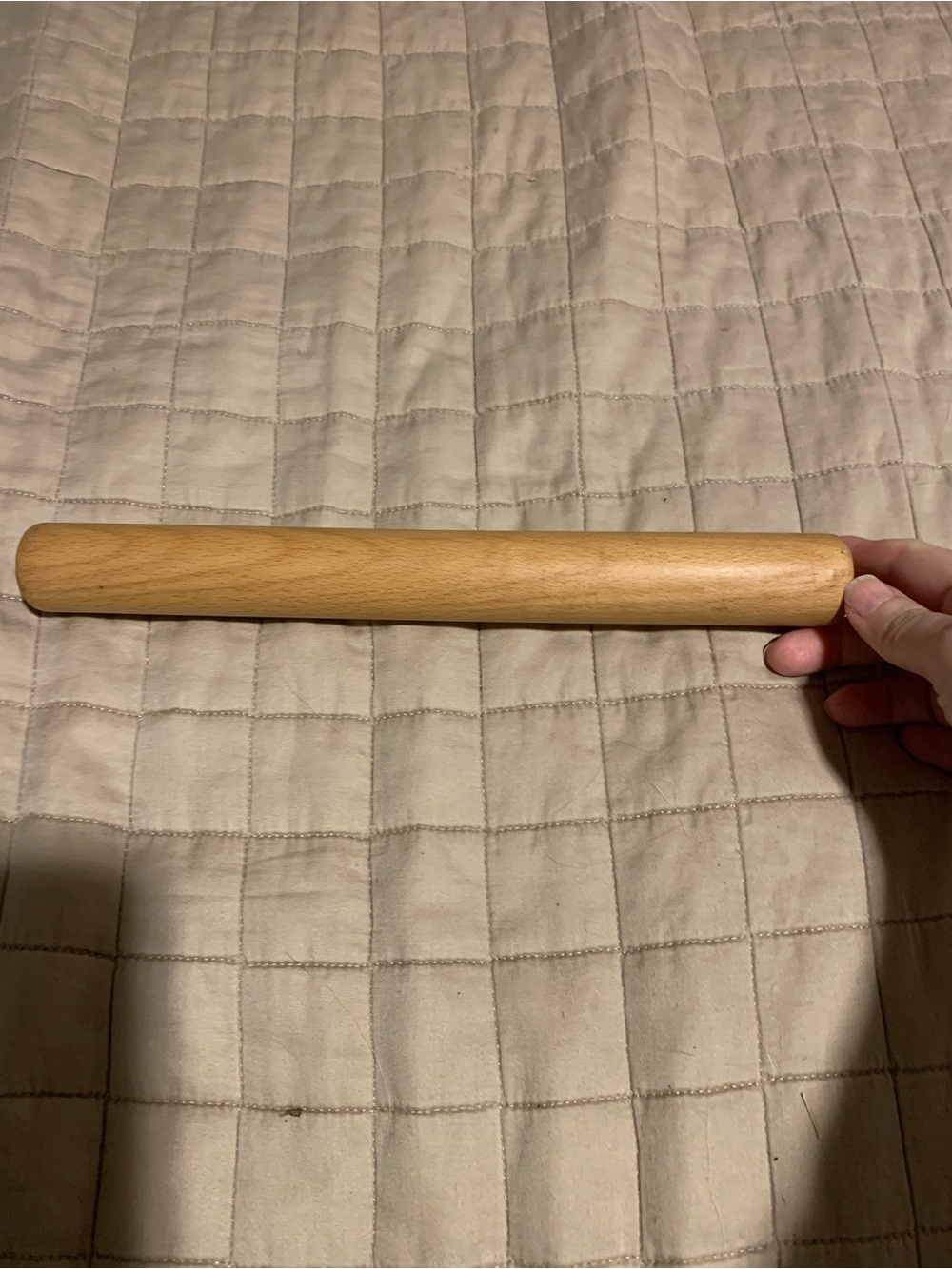 Unbranded Natural Wood Rolling Pin in Light Brown